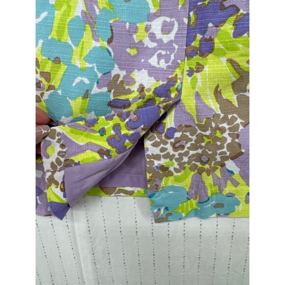 Talbots Petites Womens Skirt Sz 8P Lined Pencil Purple Floral Ditzy CottageCore - Picture 3 of 9